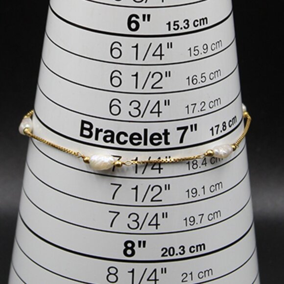 14k Pearl Station Bracelet and 14K Pearl Earrings Set - Picture 4 of 9